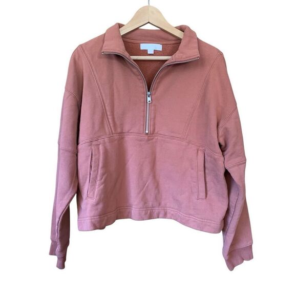 Spiritual Gangster Shay 1/2 Zip Pullover Sweatshirt Deep Rust Size S - Picture 3 of 12